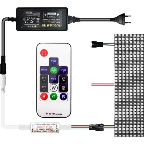 WS2812B Individually Addressable Digital Panel Matrix WS2812 Small Screen With 5V Led Power Supply 14Keys DIY Controller Kit