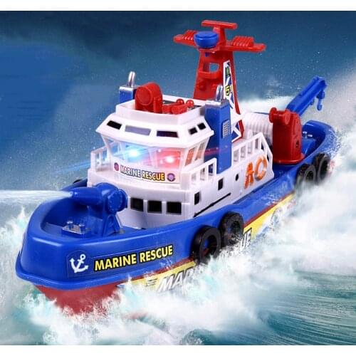 Electric Fire Boat Tractor Child Universal Light Music Toy Vehicles Model And Mini Electric Rail Car Train Christmas Decorations