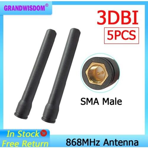 5pcs GSM 868MHz 915MHz antenna 3bdi SMA Male Connector GSM antena 868 MHz 915 MHz antenne antennas for Lorawan