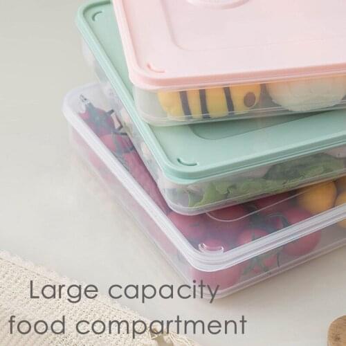 Refrigerator Food Storage Box Kitchen Accessories Organizer Fresh Box Dumplings Vegetable Egg Holder Stackable Microwave