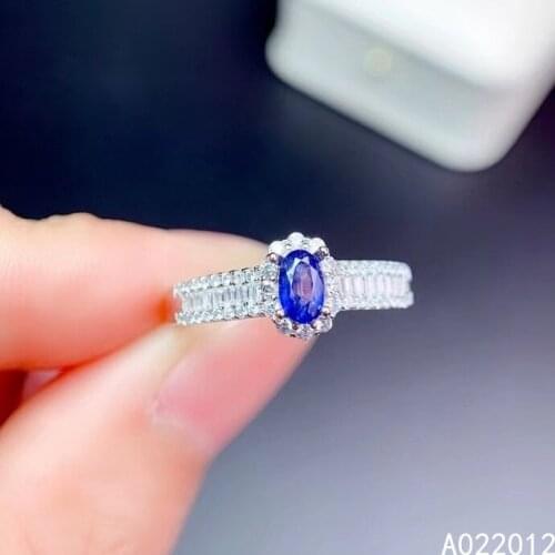 KJJEAXCMY fine jewelry natural sapphire 925 sterling silver trendy new gemstone women ring support test with box