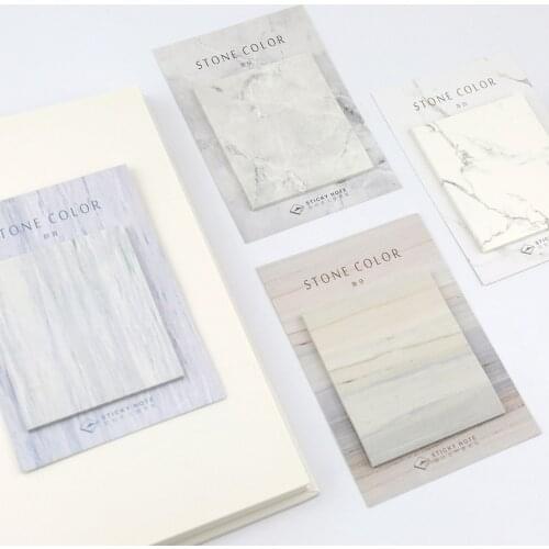 The Collection of Stone Color Self-Adhesive Memo Pad Sticky Notes Bookmark School Office Supply