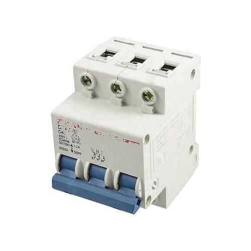 DIN Rail Mount 6000A Breaking Capacity 3 Pole Miniature Circuit Breaker 40A
