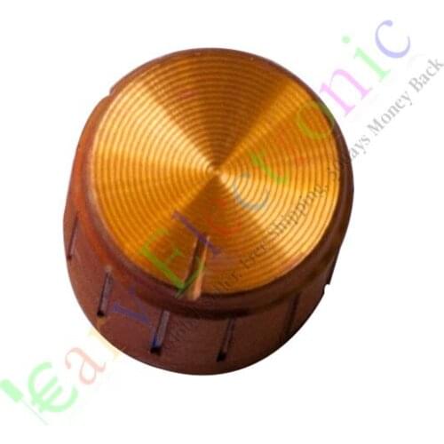 Wholesale and retail 50pc 15mm Pedal Top skirted Gold knob Guitar tube Amp JAZZ BASS audio DIY parts free shipping