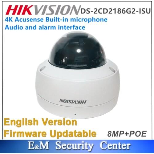Original Hikvision DS-2CD2186G2-ISU Replace DS-2CD2185FWD-IS 4K POE IR Built-in Microphone Acusense Fixed Dome Network Camera