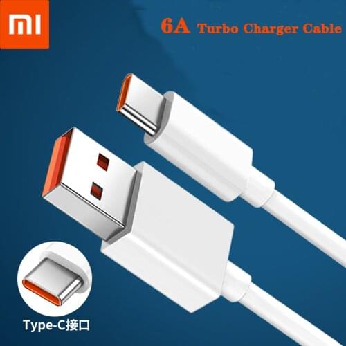 Original Xiaomi 6A Usb Type C Cable Charger Turbo Fast Charging For Xiaomi Mi 11 10 9T Pro 5G Poco M3 X3 NFC Redmi Note 10 K30s