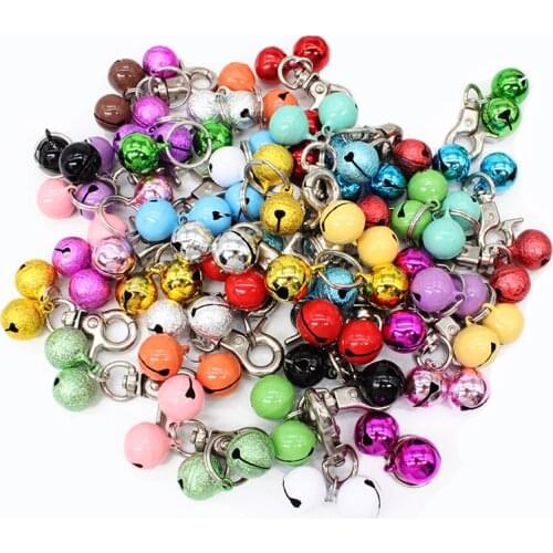 20pcs/lot Nickel-plated hardware Colorful Bells Collar pet Charm Jewelry Cat dog pendant Necklace Puppy collar accessory