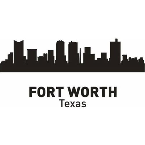 FORT WORTH City Decal Landmark Skyline Wall Stickers Sketch Decals Poster Parede Home Decor Sticker