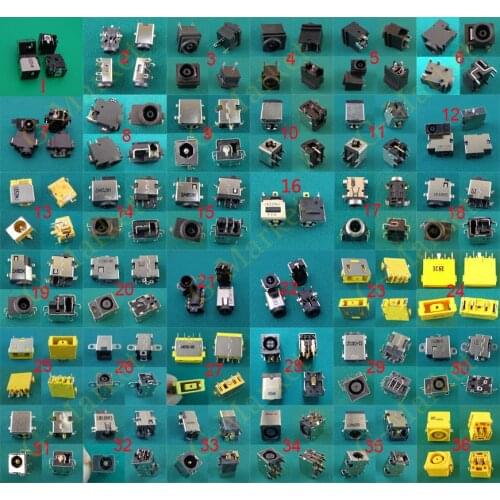 36models 72pcs Laptop/Tablet/notebook DC Power Jack Socket Connector For IBM Lenovo Samsung Sony ASUS Acer Ramos