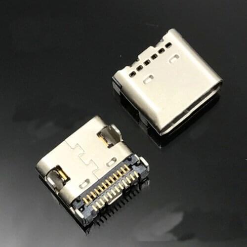 10pcs 24P USB 3.1 Type-C Connector 24 Pin Receptacle Right Angle Type C PCB SMT Dual Row Tab Female Socket