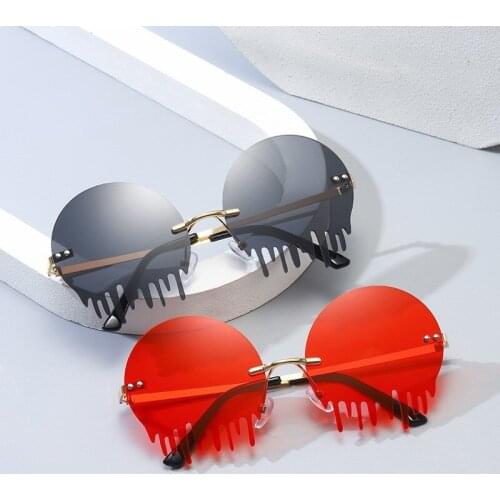 1pcs Vintage Tassel Sunglasses Fashion Rimless Driving Goggles Women Men Frameless Glasses Shades UV400