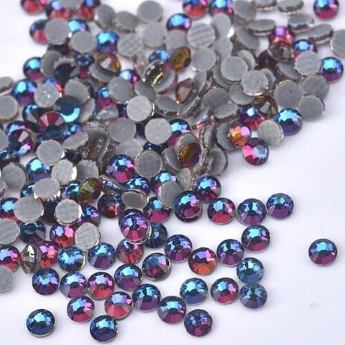Crystal Blue flame Hot Fix Rhinestone Crystal Super Glitter Strass Iron On Rhinestones For Nail Art Fabric Garmen