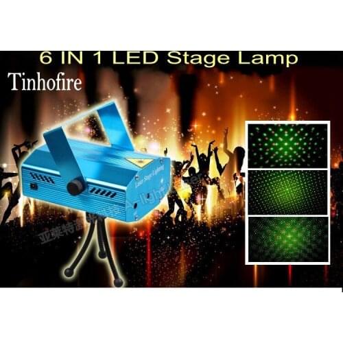 Tinhofire 6 IN 1 Design LED Stage Light Lamp RG Laser Projector Stage Light Strobe Laser Flashlight DJ Disco Party KTV