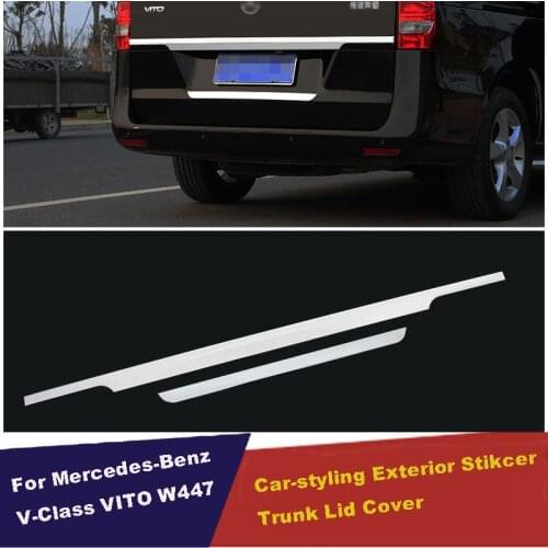 UBLUEE Car Rear Tail Trunk Lid Cover Trim &Tailgate Bottom Decoration For Mercedes Benz New Vito W447 V-CLASS 2016-2018 2Pcs/set