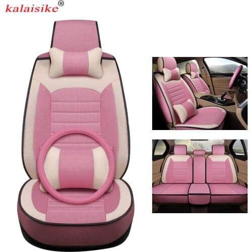 Kalaisike universal Flax car seat covers for Lincoln all models MKS MKZ MKC MKX auto accessories car styling