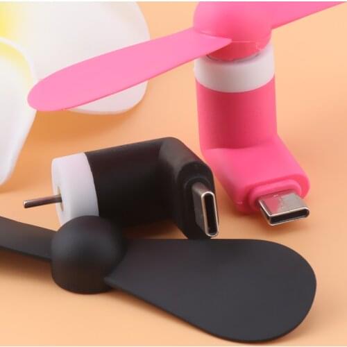 USB Fan Type-c Micro USB 8 Pin Flexible Mini Mobile Phone Fans for Samsung Xiaomi Android Type c hand Fan for Iphone 5 6s 7 plus