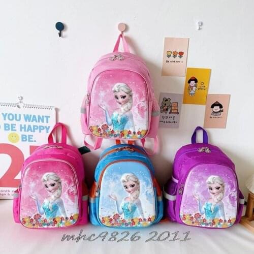 Disney Kids Waterproof SchoolBag Frozen Elsa Anna SchoolBag Children Backpack Student Bags Boy Girls Anime School Backpack Gift