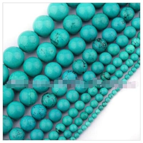 Round Blue jewerly Natural Gem Stone Beads Strand 15" 4,6,8,10,12,16mm For DIY Necklace Bracelet Jewelry Making,Free Shipping
