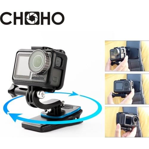 Shoulder Clip Hiking Buckle Bag Mount backpack Clamp 360 Rotate For Gopro Hero 8 7 6 5 4 Xiaomi Yi 4K SJCAM Go Pro Accessories