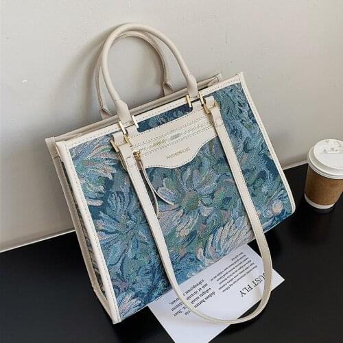 Painting Flower Tote Bags for Women 2021 New Luxury Handbag Trends Lady Designer Crossbody Handbag Small To Handle Shoulder Bags