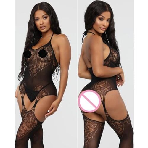 Sexy Sleepwear Lingerie Femme Babydoll BODYSUIT For Sex Women Mesh Body Stocking product erotic Garter Catsuit Porno Nightwear
