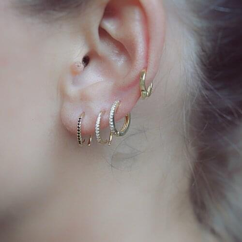 2021 Fine 925 Sterling Silver Women Simple Jewelry Minimalist Fashion Circle Cz Hoop Adorable Girl Charm Gold Color Hoop Earings