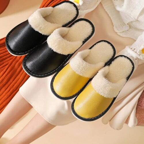 Couples Winter Waterproof Home Slippers Womens Household Casual Slides Mens Fashion Warm Suede Plush Soft EVA Slippers 2021