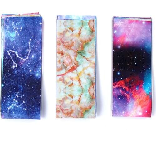 10Pcs/Set Nail Foil Sticker Set Holographic Starry Sky Adhesive Wraps Transfer Paper Marble Shining Nail Art Decal Gel Slider