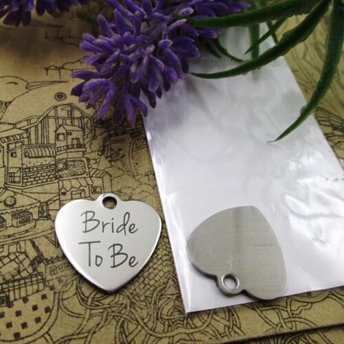 20pcs--"Bride To Be"stainless steel charms 5 styles for choosing DIY Charms for necklace bracelets