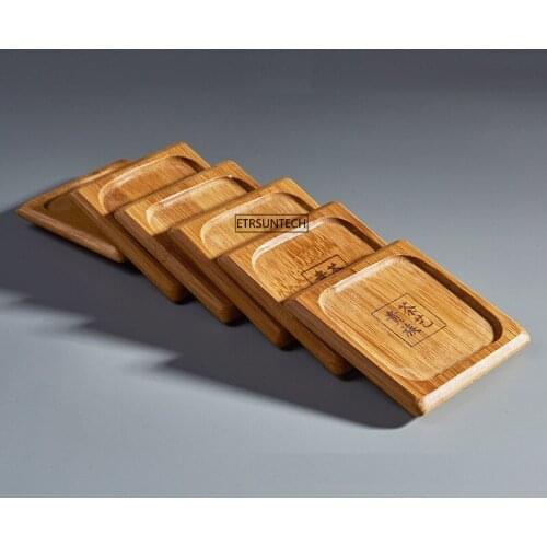 100pcs Tea Coffee Cup Pad Placemats Decor Walnut Wood Coasters Durable Heat Resistant Square Round Drink Mat