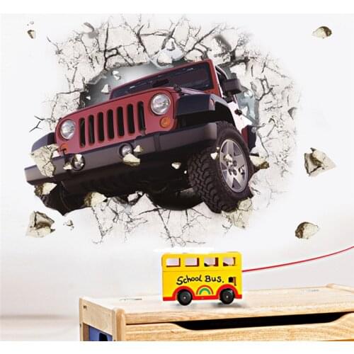 3d Vivid Car Wall Stickers For Kids Rooms Boys Room Bedroom Decoration Art Wall Decals Poster Mural