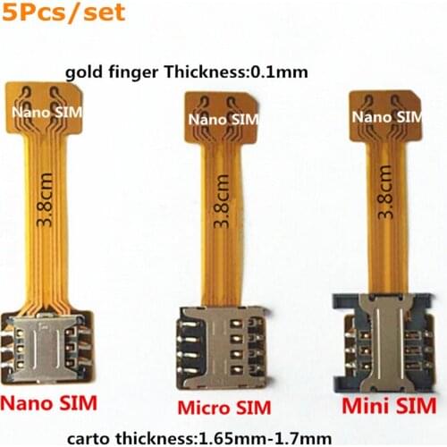 5Pcs Hybrid Dual SIM Card Micro SD TF Adapter for Xiaomi for Samsung Huawei Double 2 Nano Mini Micro SIM Slot Wireless Adapters