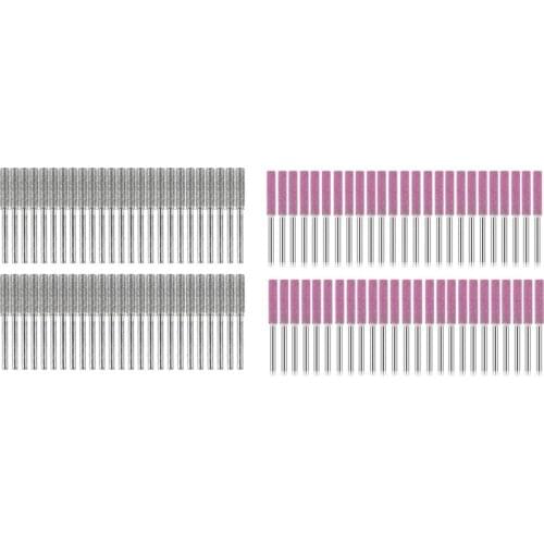 50 Pieces Chainsaw Sharpener Stone Burr Grinding Stone File with 50 Pieces Burr Grinding Stone File