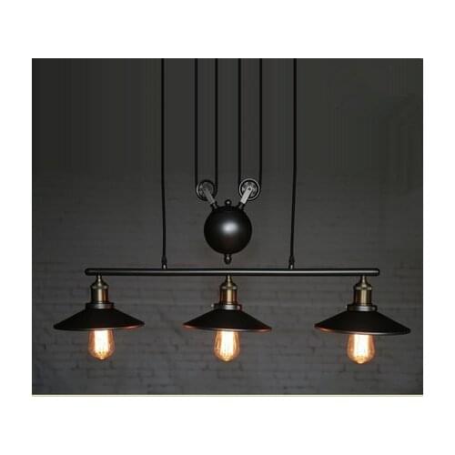 Altillo Vintage luces colgantes lámpara de polea de hierro Bar cocina decoración del hogar E27 Edison accesorios de luz envío