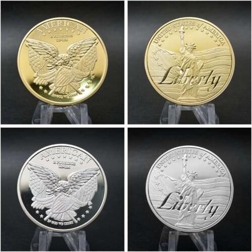 American Statue of Liberty Eagle Coin Silver Gold plated Commemorative Coin Collection new Gift Home Decoration