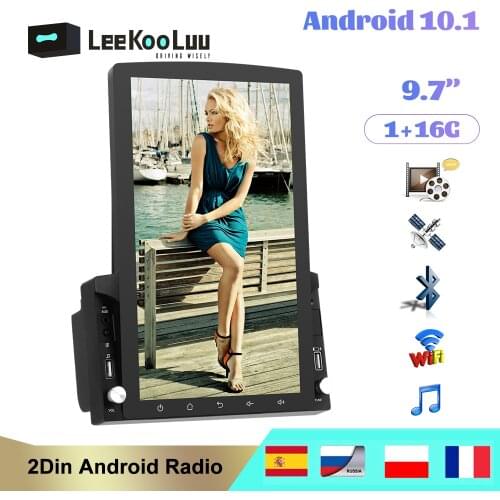 LeeKooLuu 2 din Car Radio GPS Android Multimedia Player 2din 9.7" Vertical touch screen Stereo for VW Nissan Hyundai Kia Toyota