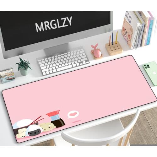 400X900MM Kawaii Cartoon Mouse Pad Pink Little Bear Large Waterproof Mousepad Gaming Accessoroes Laptop Gamer Keyboard Desk Mat