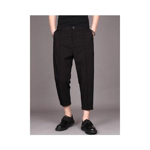 The new Summery Haren Capri Pants, youth trend, wide-legged pants, male hairdresser, casual Capri Pants