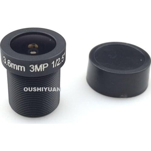 CCTV 1/2.5" F1:2.0 Fixed Iris IR 3.6mm 3.0MP Optional MTV Mount Lens For CCTV Camera