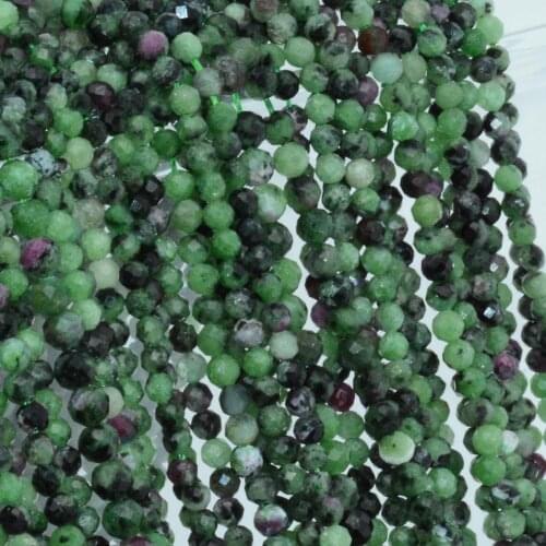Natural Ruby Zoisite Faceted Round Beads 2mm,3mm,4mm