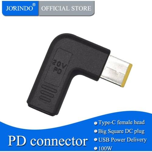 JORINDO laptop power adapter connector Type-c to big Square converter for lenovo x1 carbon e431 e531 s431 t440s t440 x230s x240