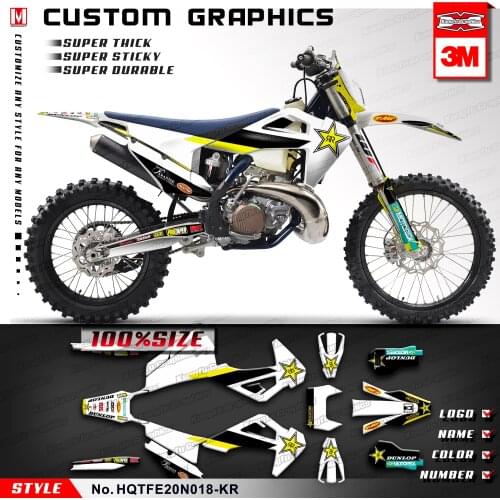KUNGFU GRAPHICS Custom MX Sticker Fairing Kit for Husqvarna TE150i TE250i TE300i FE350 FE450 FE501 TC FC TX FX FS 2019 to 2021