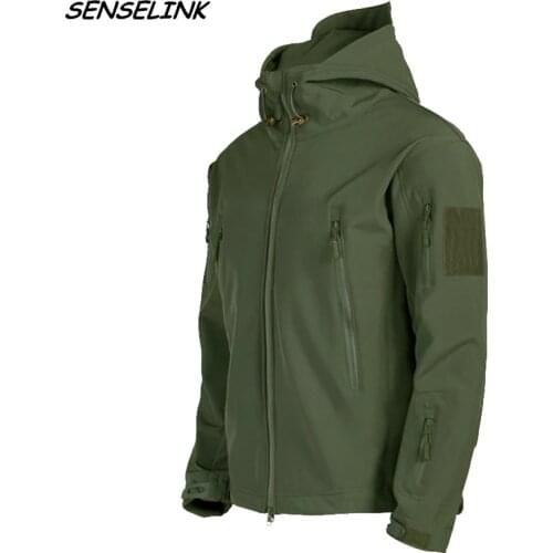 Mens Jacket Military Tactical Windproof Waterproof Shark Skin Soft Shell Jacket Army Outdoor Hooded Bomber Streetwear Coats Men