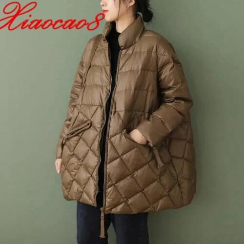 Oversize Women Winter Coat Black Khaki Coffee Loose Stand Collar Womens Jacket High Quality Casaco Feminino Inverno Outwear