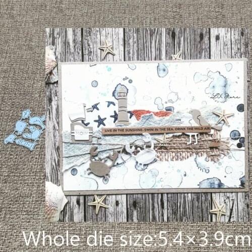 XLDesign Craft Metal stencil mold Cutting Dies Ocean beach decoration scrapbook die cuts Album Paper Card Craft Embossing