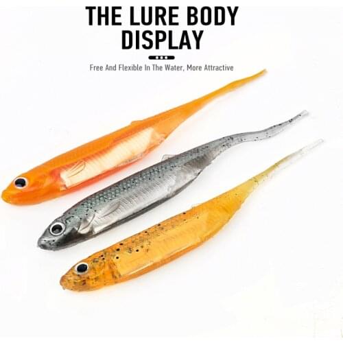 Ardea Soft Plastic Lure 75/105mm 2.3g/5.5g Sequins Bionic Artificial Shad Silicone Bait Wobbler Swimbaits Bass Fishing Tackles