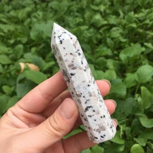 Natural white quartz crystal wand point reiki healing as gift