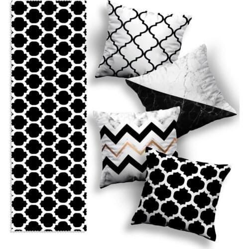 Pillow case 4'lü Special Design Pillow decorate Case and Runner Set seat top dining table top useful stylish