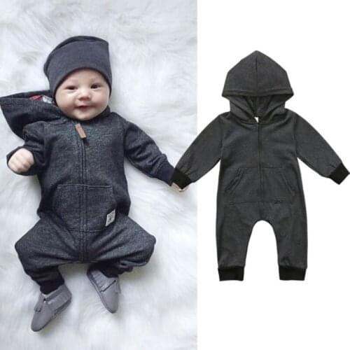 Pudcoco US Stock Newborn Infant Baby Girls Boys Autumn Cotton Romper Jumpsuit Long Sleeve Zipper Clothes Outfits