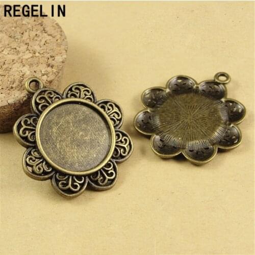 REGELIN Antique Bronze Tray 10pcs/lot Inner 25 mm Fit Cabochon Jewelry Making jewelry accessories